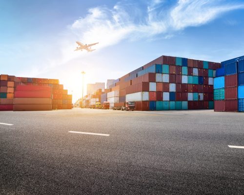 Industrial port and container yard Industrial port and container yard